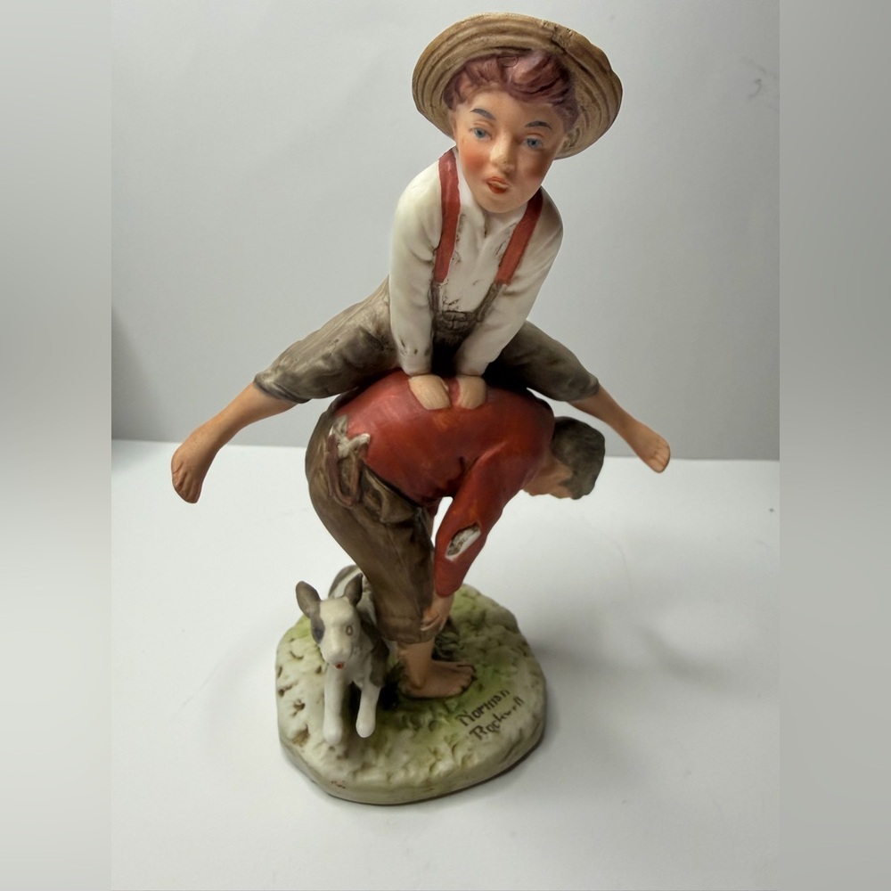 Vintage 1973 Norman Rockwell "Leapfrog" Figurine - Dave Grossman Designs (NR 9) - Picture 4 of 11